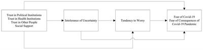 Intolerance of Uncertainty and Tendency to Worry as Mediators Between Trust in Institutions and Social Support and Fear of Coronavirus and Consequences of the Pandemic